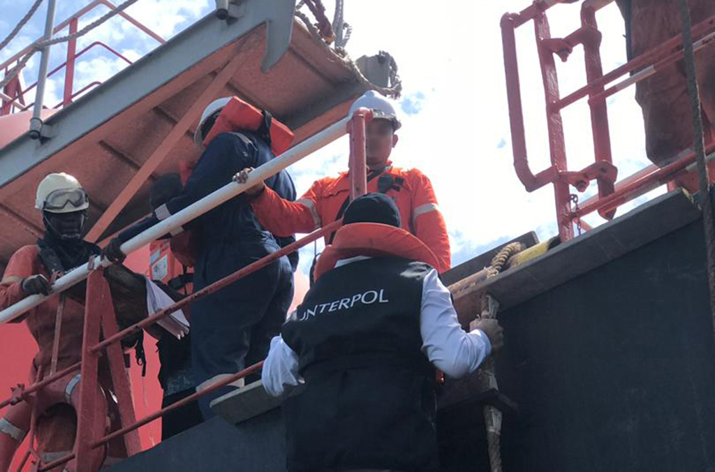 A decade of pollution crime inspections, like this vessel inspection in Cebu port (Philippines) have resulted in hundreds of worldwide police investigations.